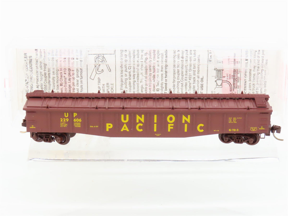 N Scale Micro-Trains MTL 106020 UP Union Pacific 50&#39; Covered Gondola #229606