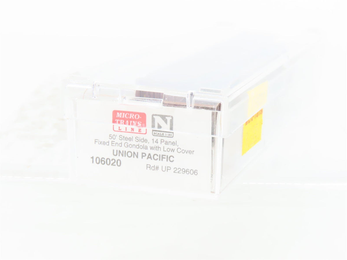 N Scale Micro-Trains MTL 106020 UP Union Pacific 50&#39; Covered Gondola #229606