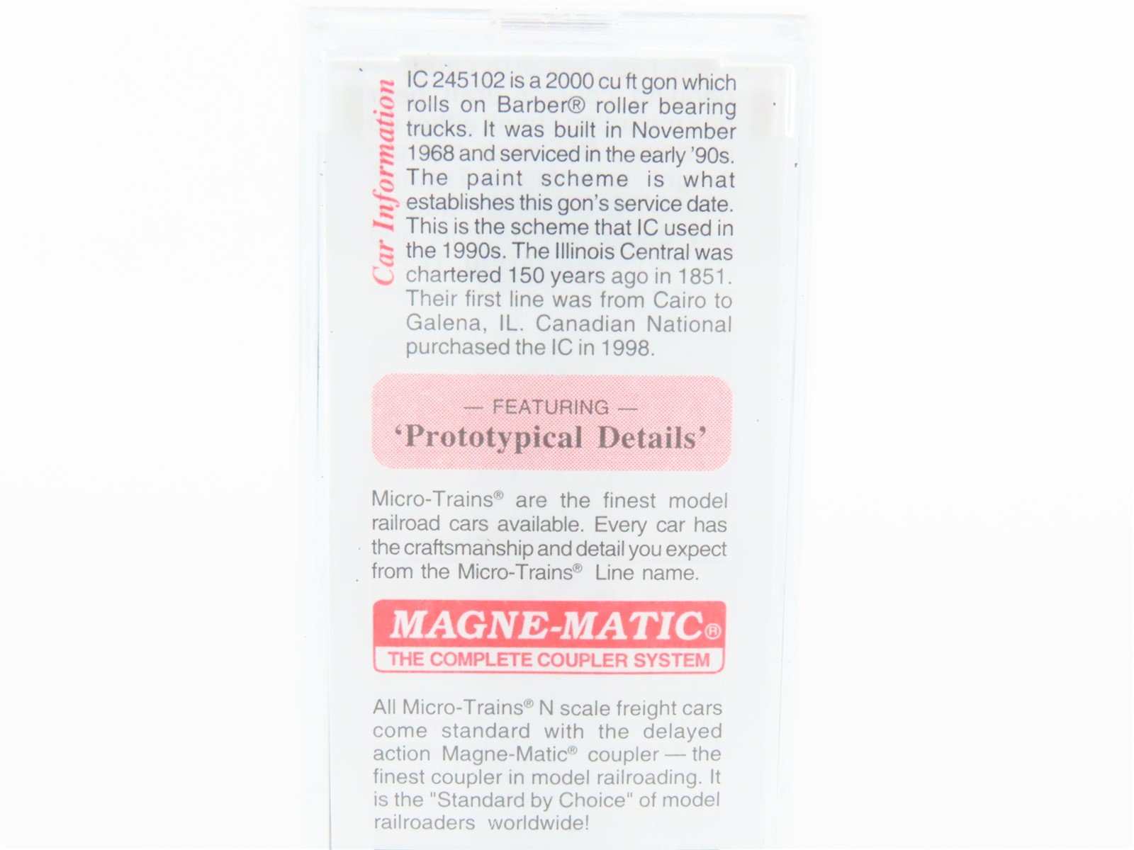 N Micro-Trains MTL 105550 IC Illinois Central 50' Fixed End Gondola #245102