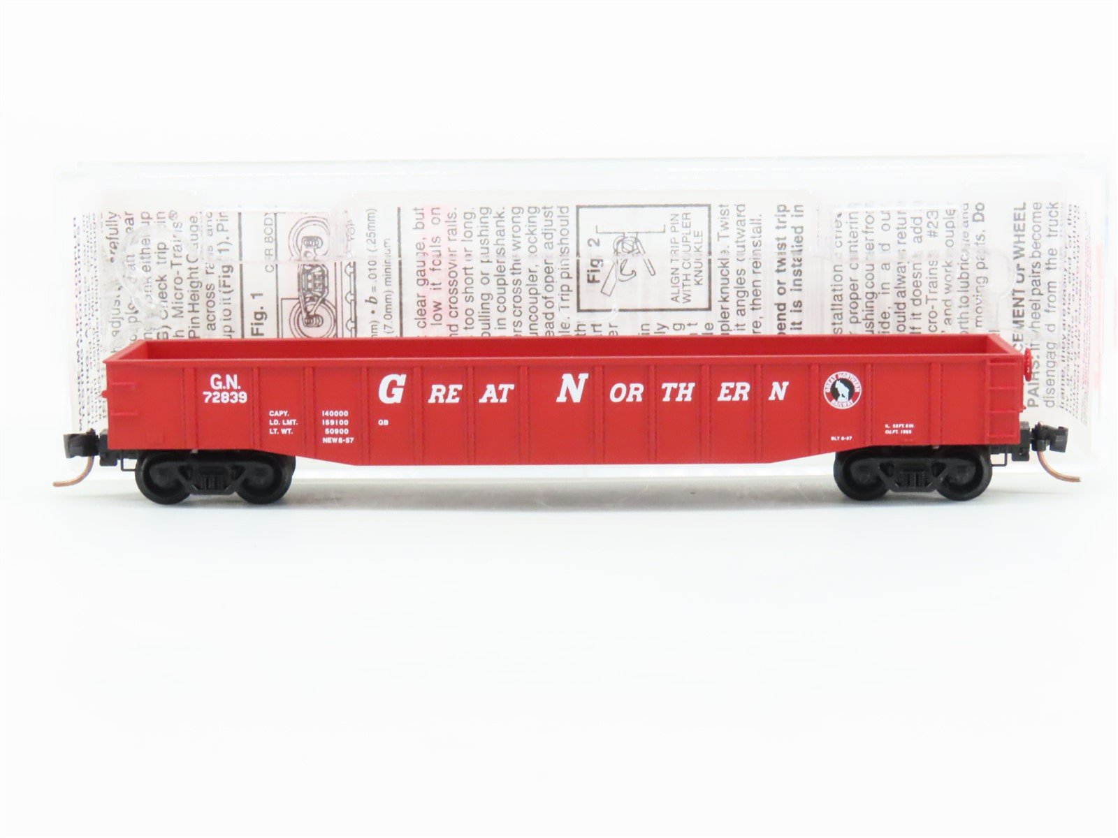 N Scale Micro-Trains MTL 105540 GN Great Northern 50' Fixed End Gondola #72839