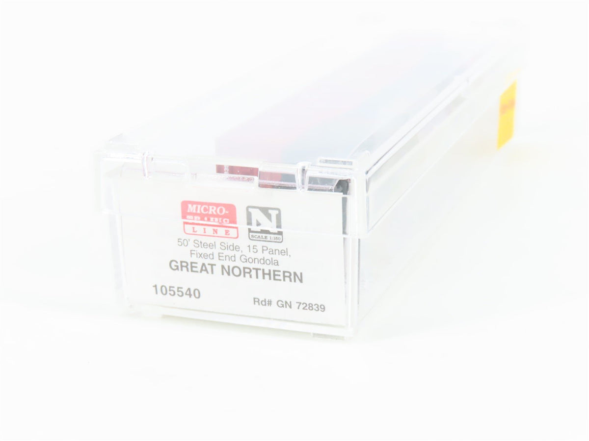 N Scale Micro-Trains MTL 105540 GN Great Northern 50&#39; Fixed End Gondola #72839