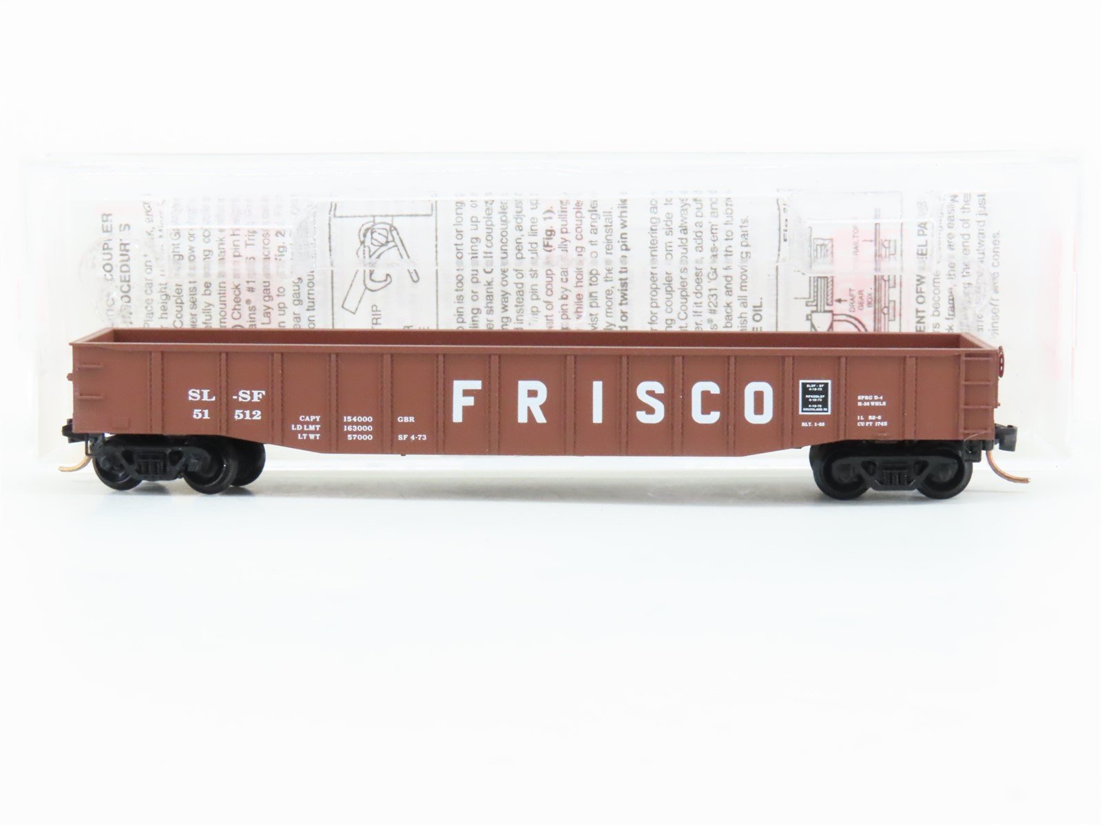 N Scale Micro-Trains MTL 105530 SLSF Frisco 50' Fixed End Steel Gondola #51512