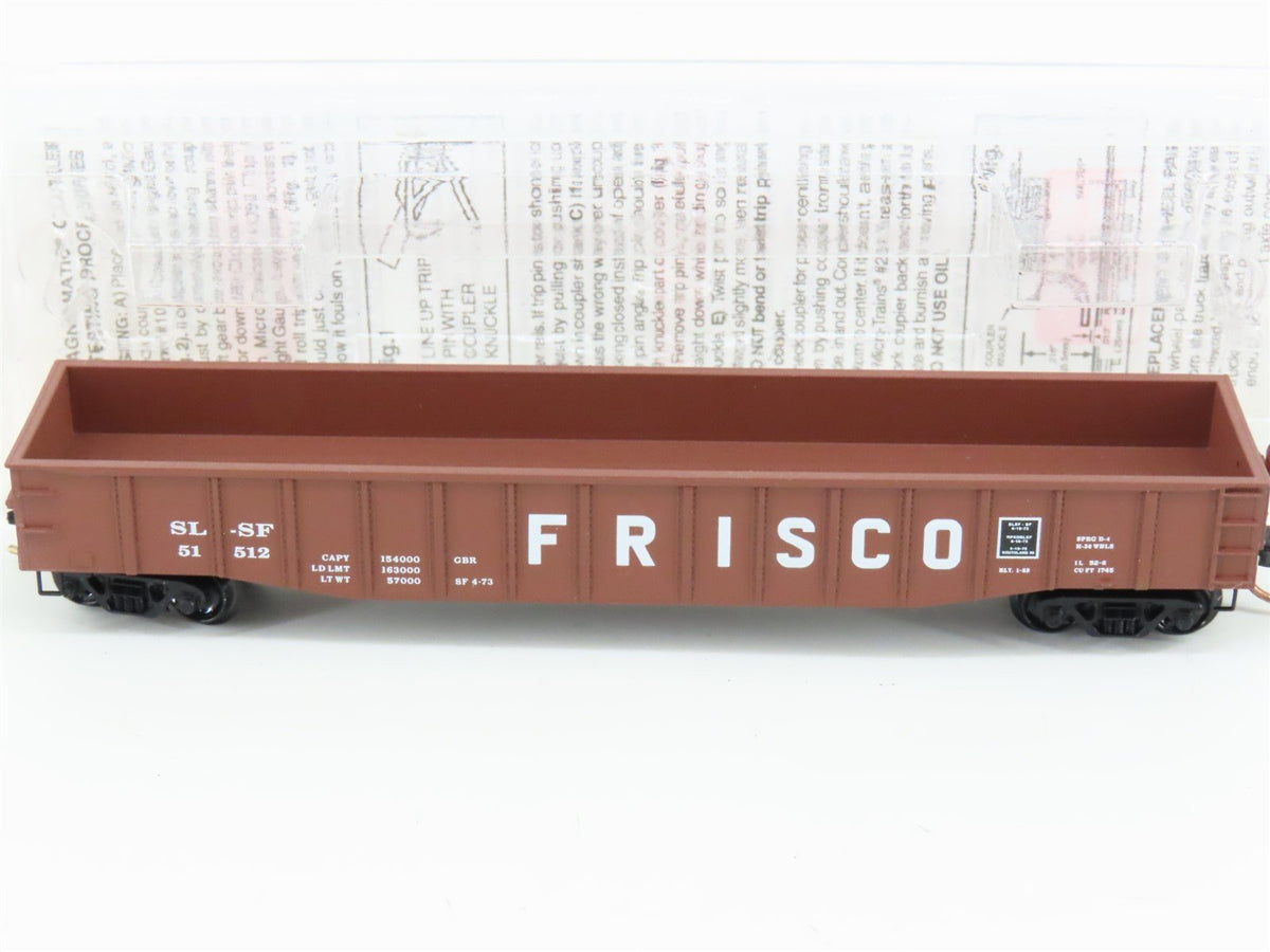 N Scale Micro-Trains MTL 105530 SLSF Frisco 50&#39; Fixed End Steel Gondola #51512