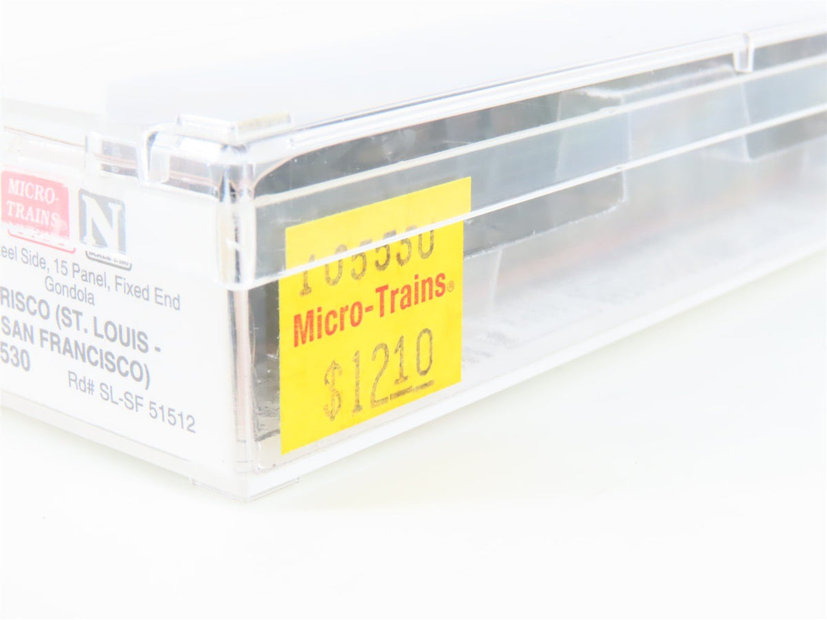 N Scale Micro-Trains MTL 105530 SLSF Frisco 50&#39; Fixed End Steel Gondola #51512