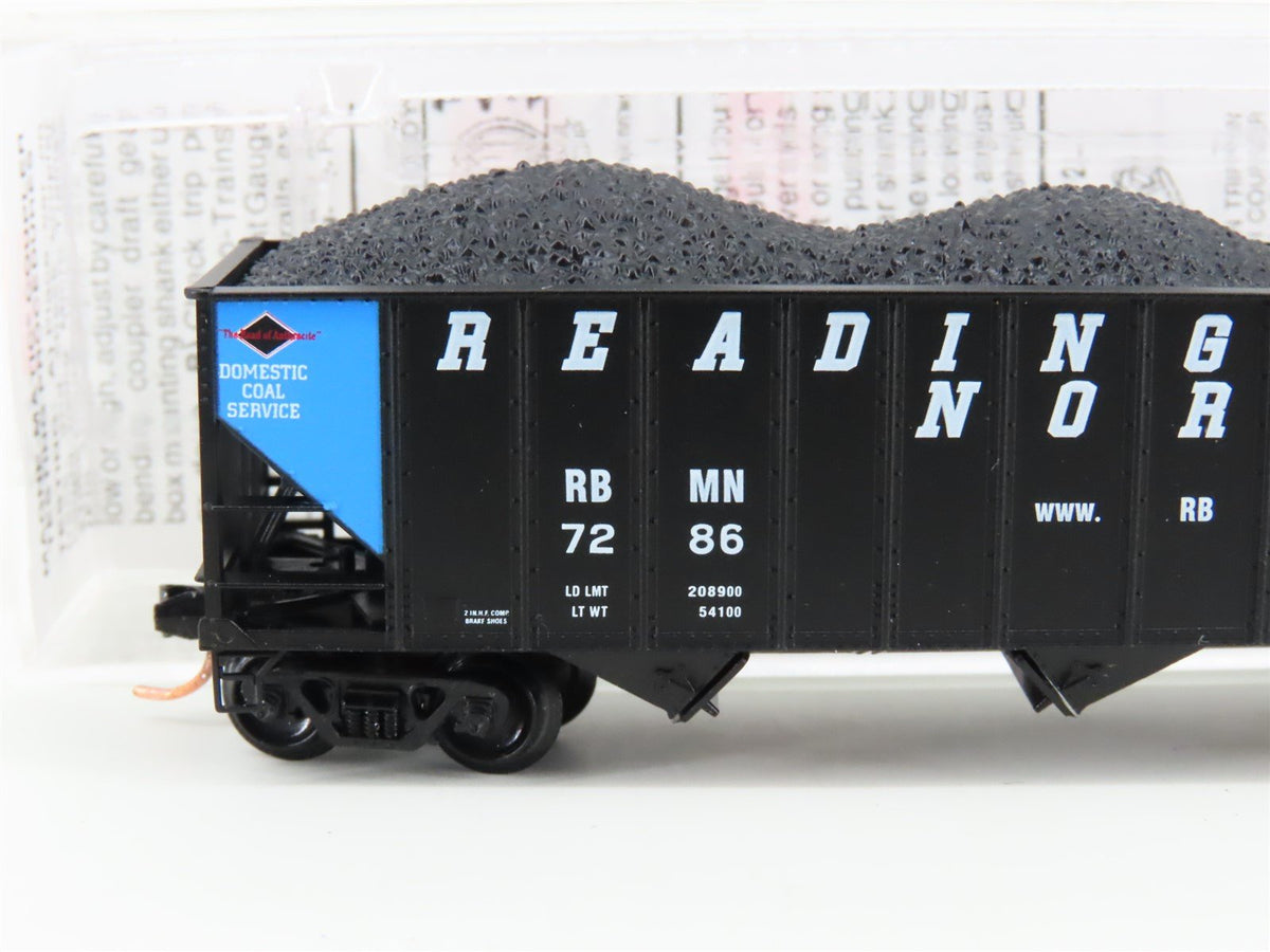 N Micro-Trains MTL 108080 RBMN Reading &amp; Northern 3-Bay Hopper #7286 w/ Load