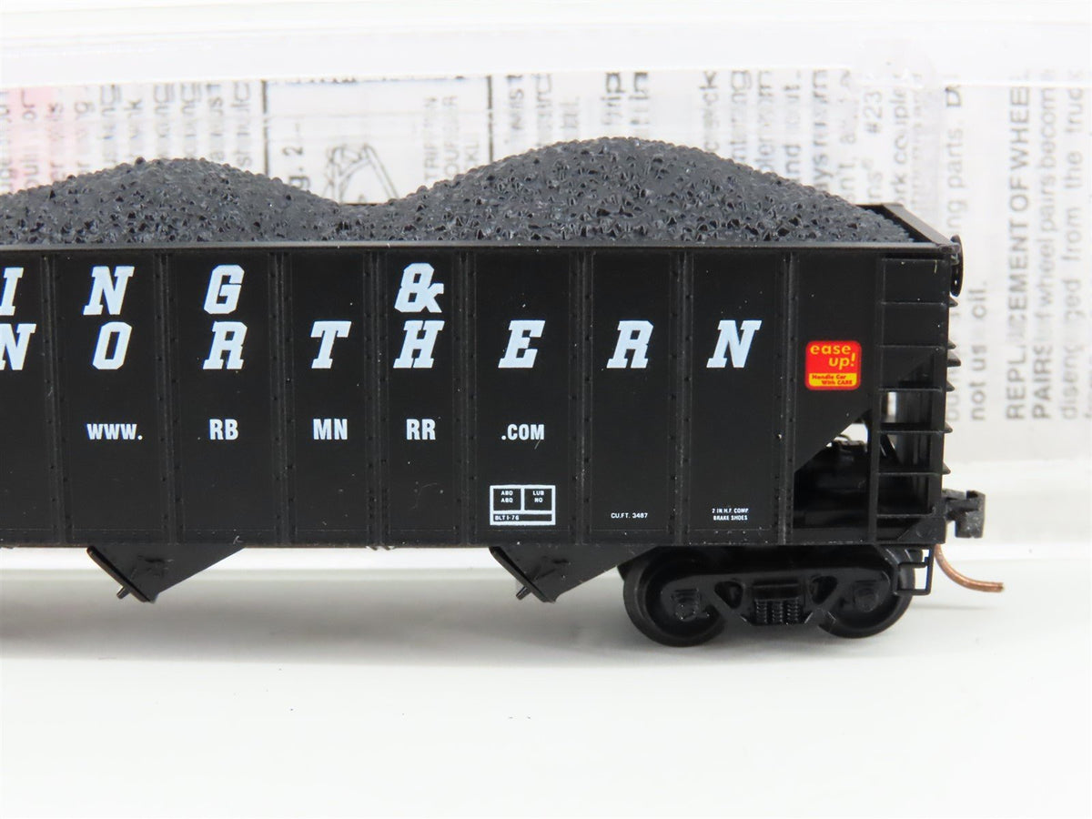 N Micro-Trains MTL 108080 RBMN Reading &amp; Northern 3-Bay Hopper #7286 w/ Load