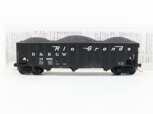 N Scale Micro-Trains MTL 108060 D&RGW Rio Grande 3-Bay Hopper #14689 w/ Load