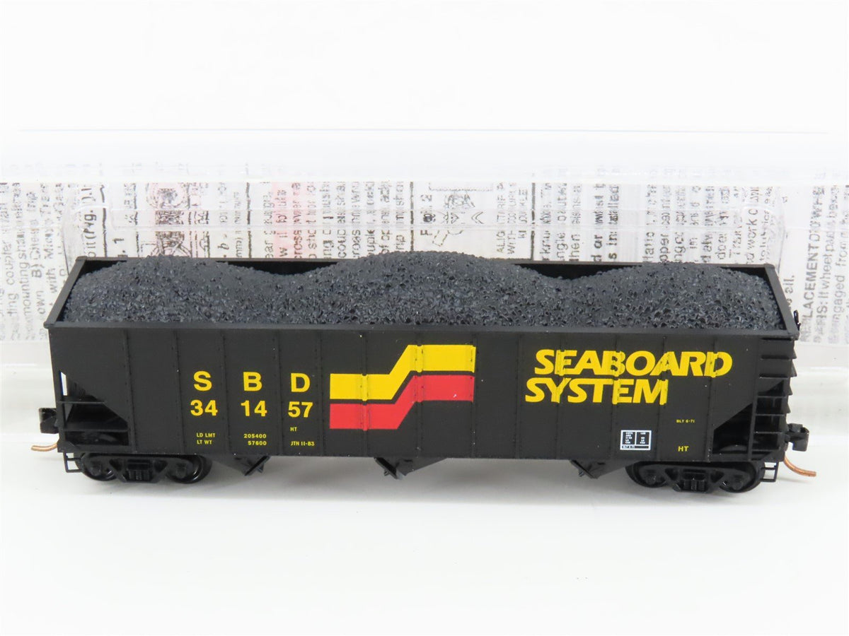 N Scale Micro-Trains MTL 108050 SBD Seaboard System 3-Bay Hopper #341457 w/ Load