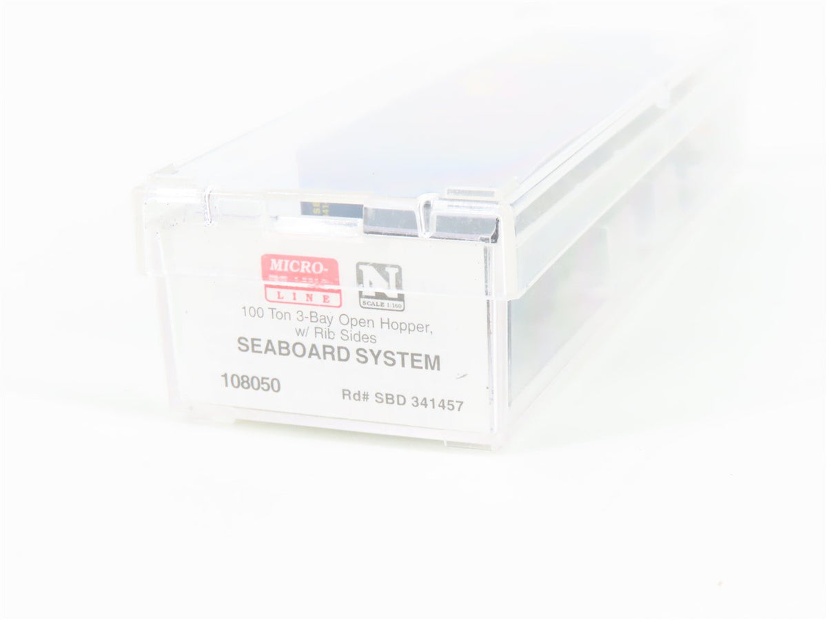 N Scale Micro-Trains MTL 108050 SBD Seaboard System 3-Bay Hopper #341457 w/ Load
