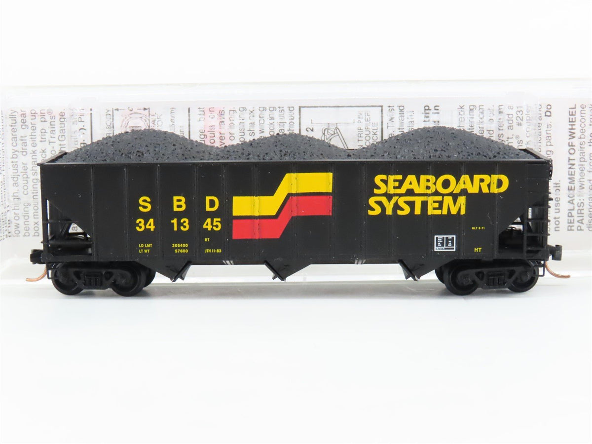 N Scale Micro-Trains MTL 108050 SBD Seaboard System 3-Bay Hopper #341345 w/ Load