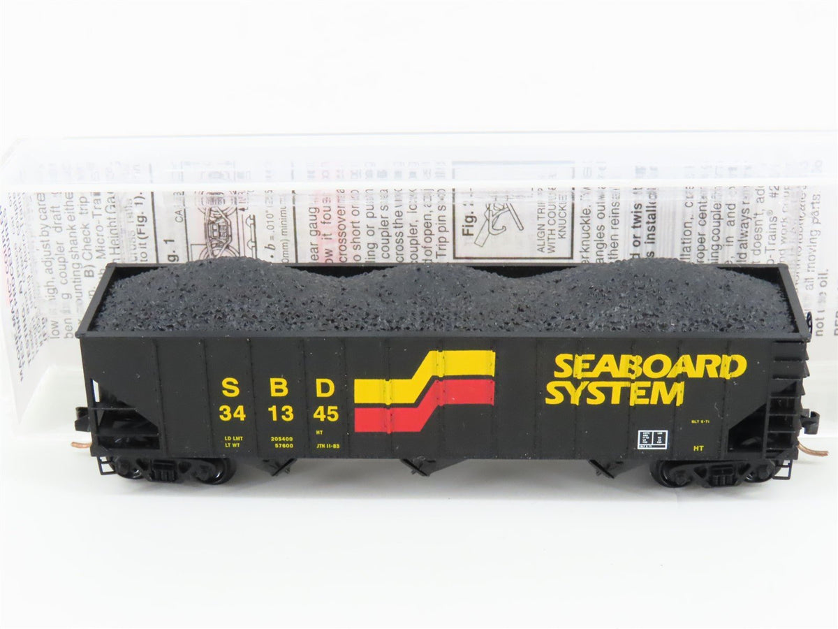 N Scale Micro-Trains MTL 108050 SBD Seaboard System 3-Bay Hopper #341345 w/ Load