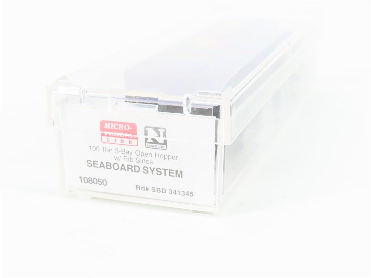 N Scale Micro-Trains MTL 108050 SBD Seaboard System 3-Bay Hopper #341345 w/ Load