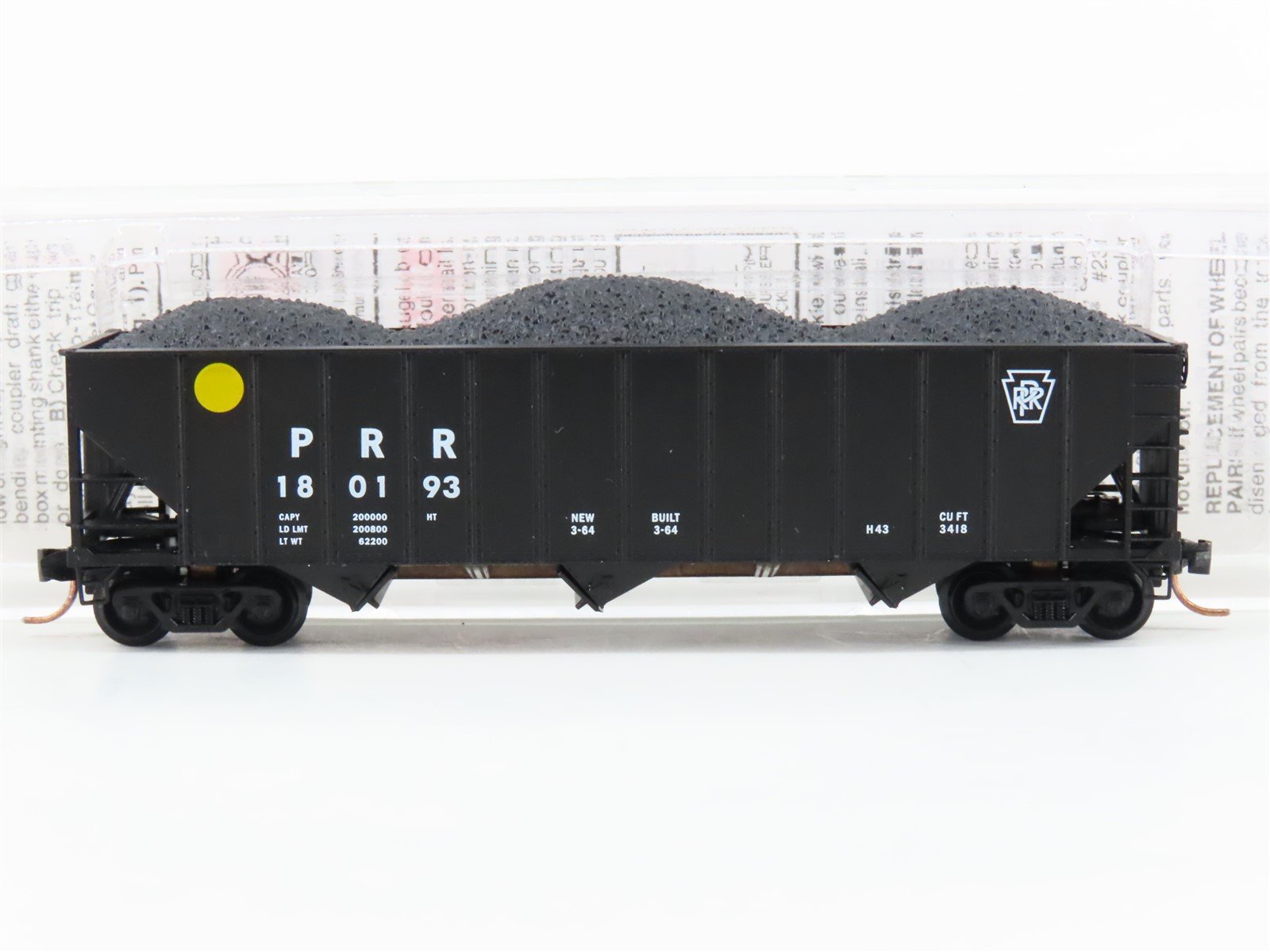 N Scale Micro-Trains MTL 108040 PRR Pennsylvania 3-Bay Hopper #180193 w/ Load