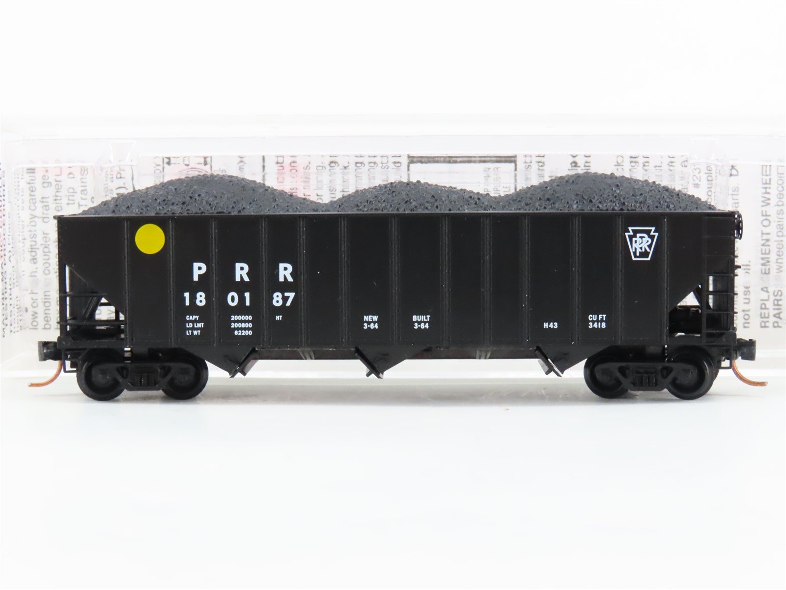 N Scale Micro-Trains MTL 108040 PRR Pennsylvania 3-Bay Hopper #180187 w/ Load