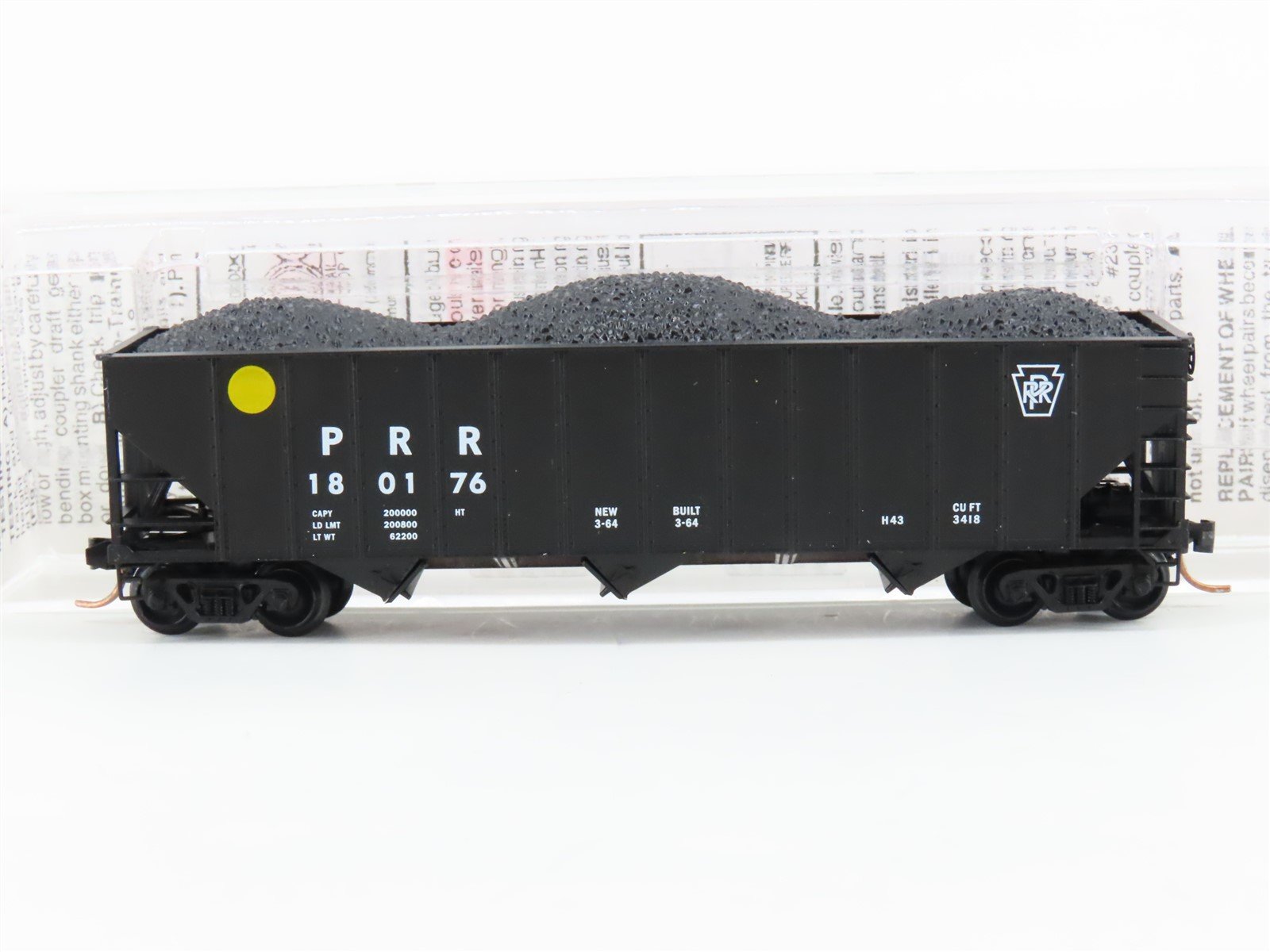 N Scale Micro-Trains MTL 108040 PRR Pennsylvania 3-Bay Hopper #180176 w/ Load