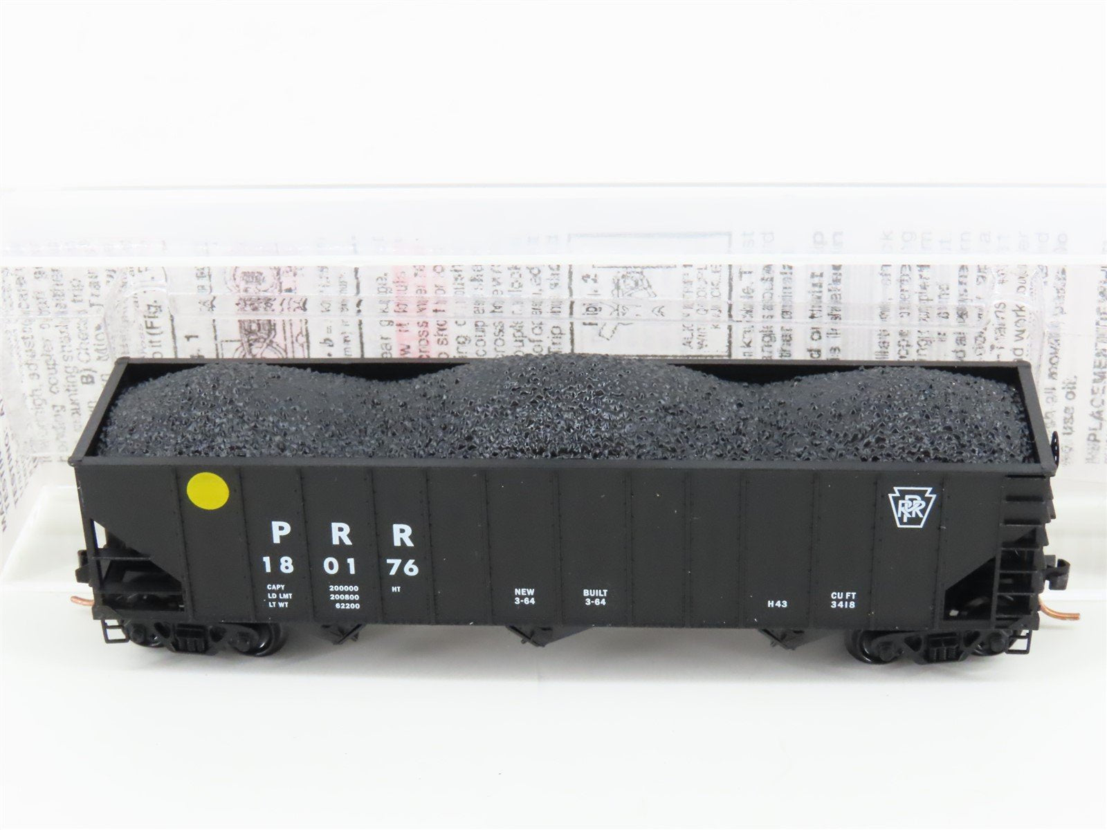 N Scale Micro-Trains MTL 108040 PRR Pennsylvania 3-Bay Hopper #180176 w/ Load