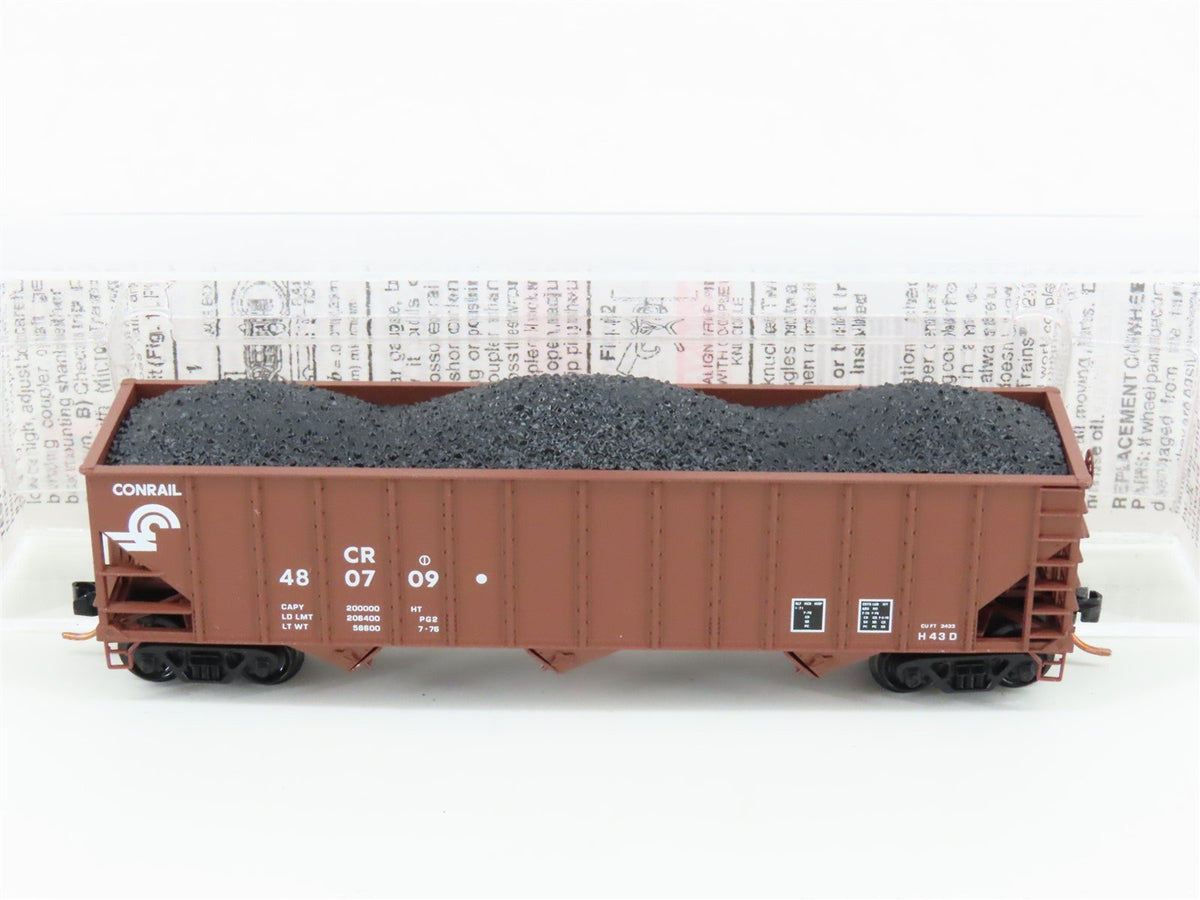 N Scale Micro-Trains MTL 108030 CR Conrail 100-Ton 3-Bay Hopper #480709 w/ Load
