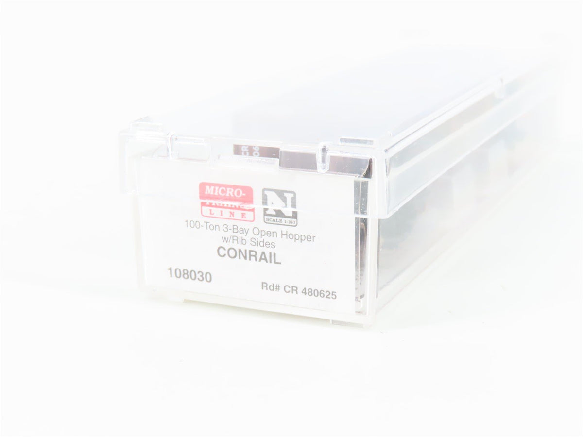 N Scale Micro-Trains MTL 108030 CR Conrail 100-Ton 3-Bay Hopper #480625 w/ Load
