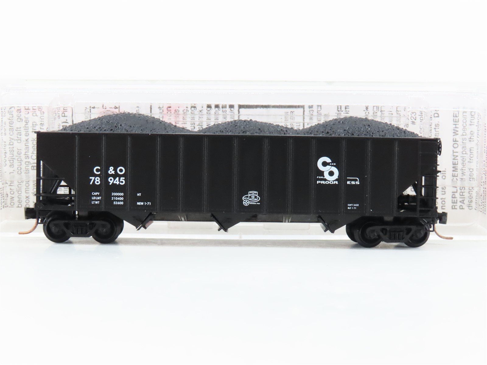 N Micro-Trains MTL 108020 C&O "Progress" 100-Ton 3-Bay Hopper #78945 w/ Load