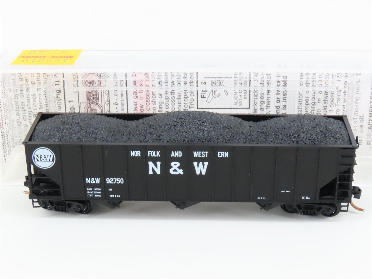 N Micro-Trains MTL 108010 N&amp;W Norfolk &amp; Western 3-Bay Hopper #92750 w/ Load