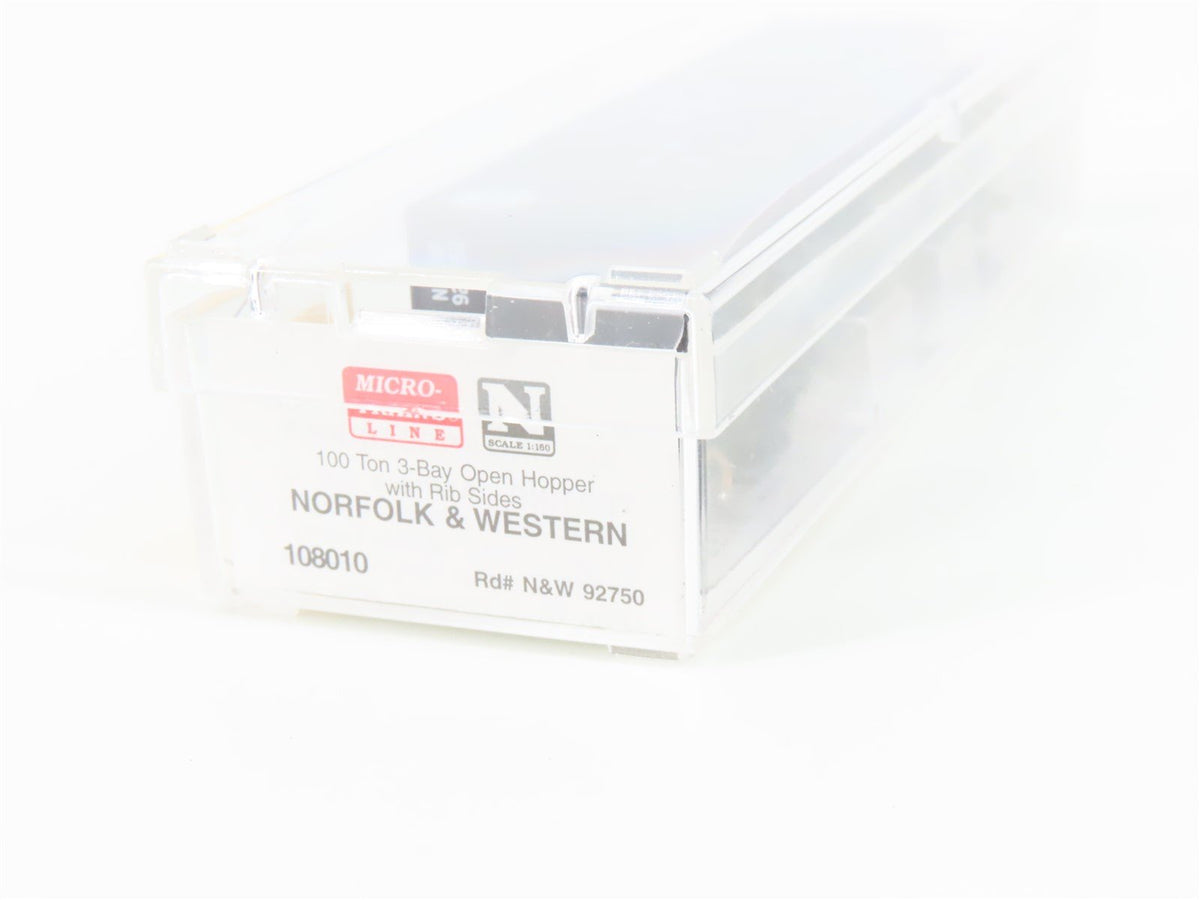 N Micro-Trains MTL 108010 N&amp;W Norfolk &amp; Western 3-Bay Hopper #92750 w/ Load