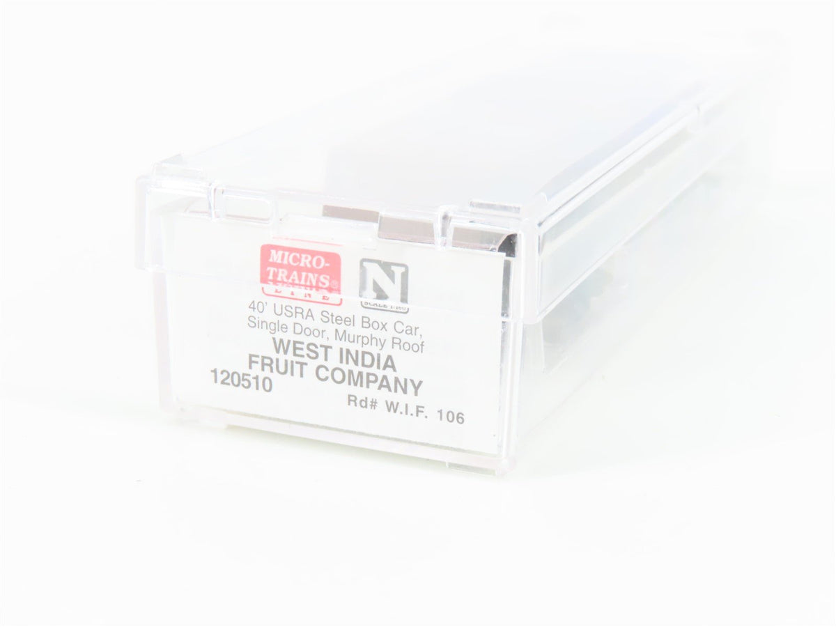 N Micro-Trains MTL 120510 WIF West India Fruit &amp; Steamship 40&#39; Box Car #106