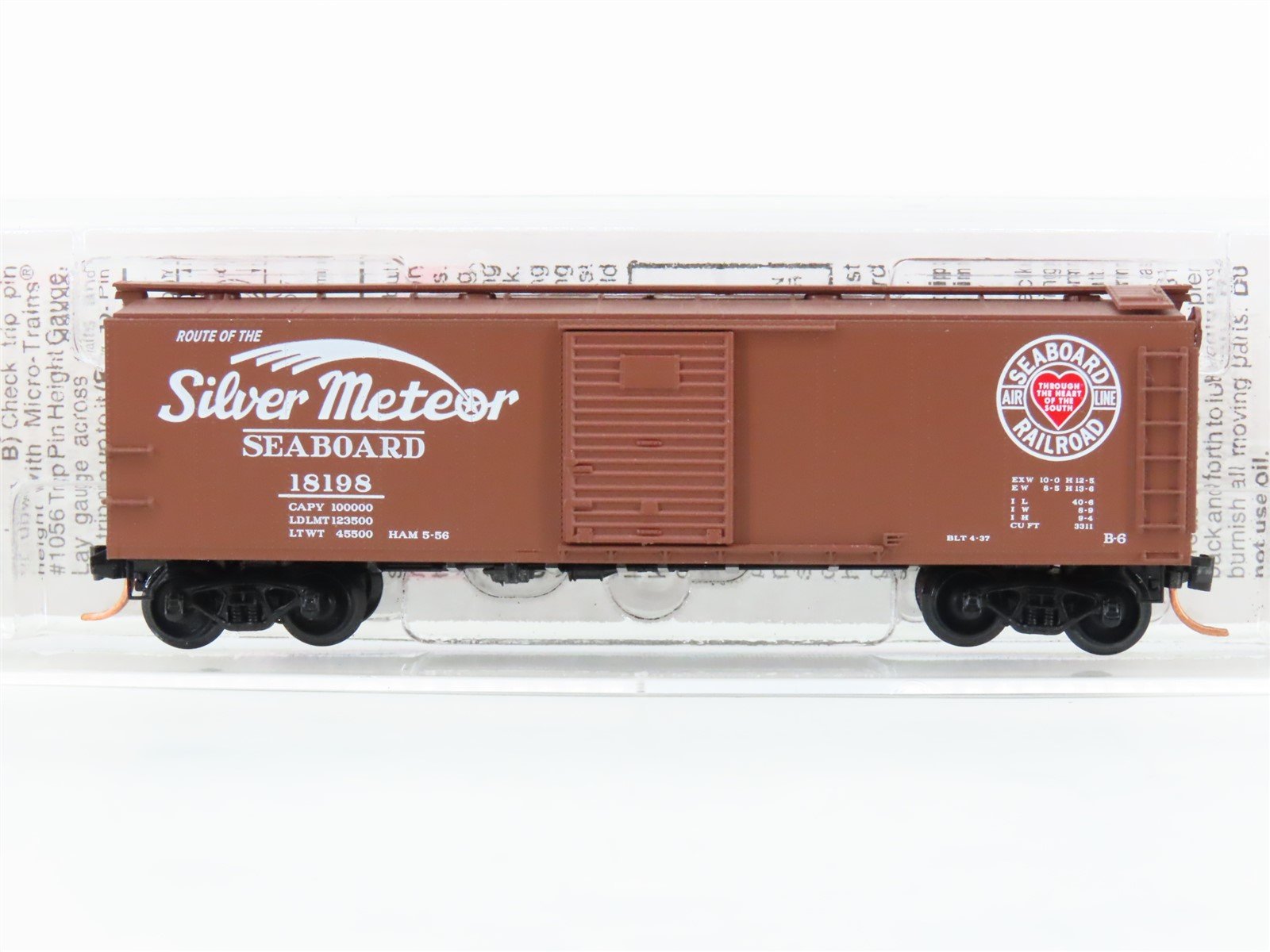 N Micro-Trains MTL 120250 SAL "Silver Meteor" 40' Single Door Box Car #18198