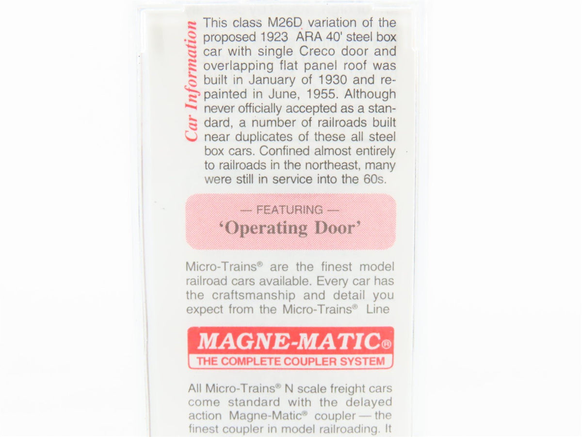 N Micro-Trains MTL 120240 B&amp;O Baltimore &amp; Ohio 40&#39; Single Door Box Car #276383
