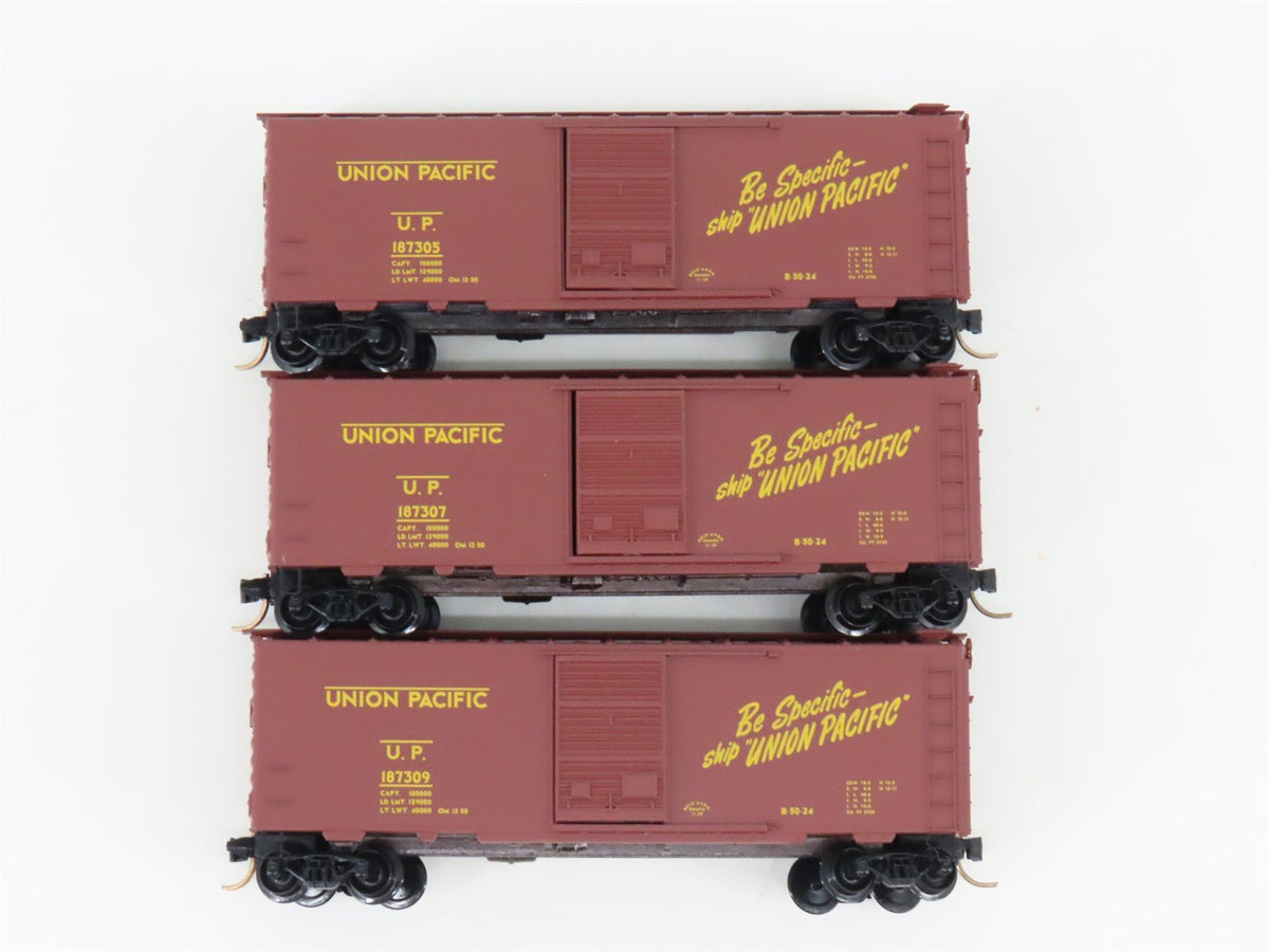 N Scale Micro-Trains MTL 20286-2 UP Union Pacific 40&#39; Single Door Box Car 3-Pack