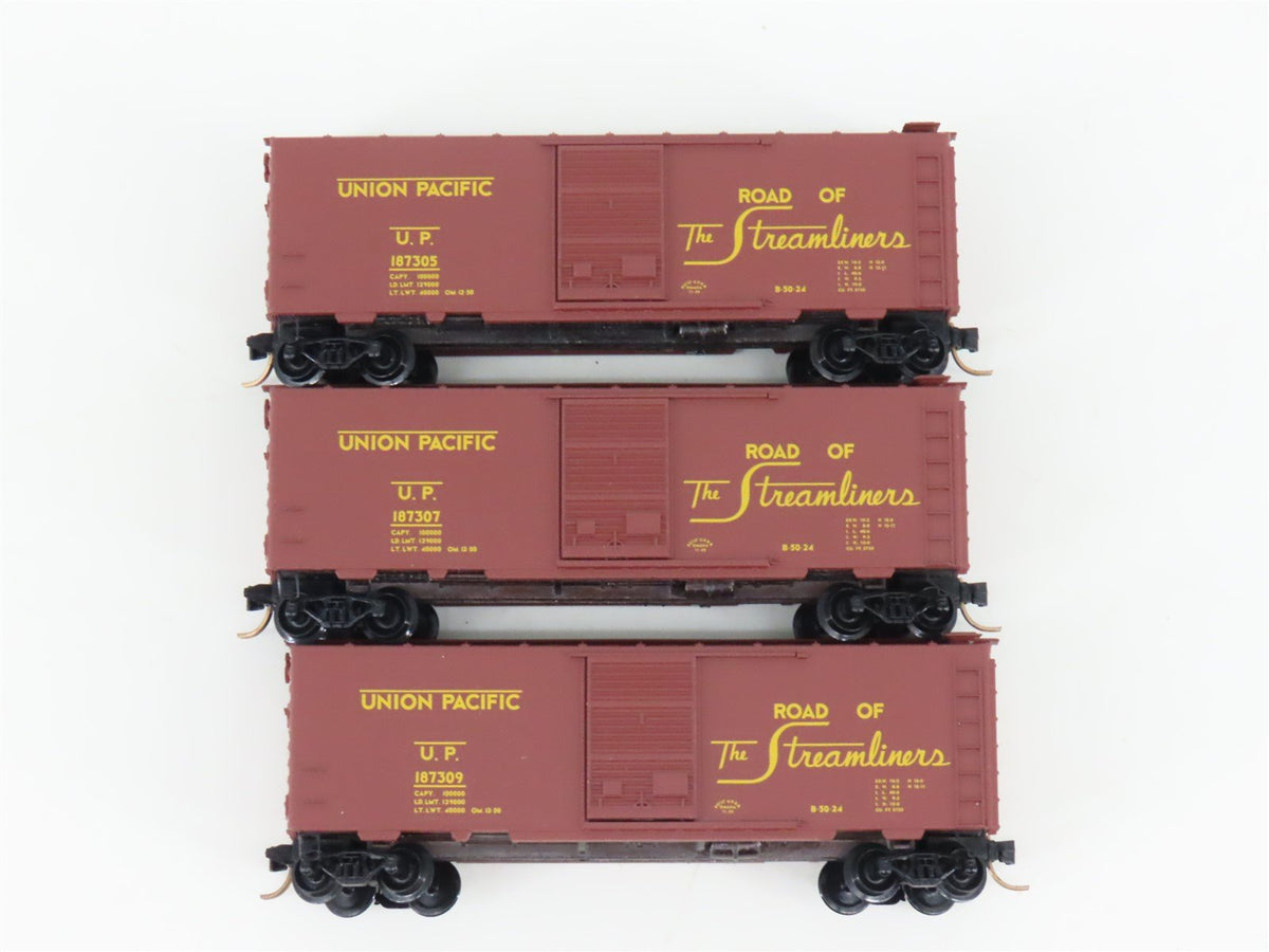 N Scale Micro-Trains MTL 20286-2 UP Union Pacific 40&#39; Single Door Box Car 3-Pack