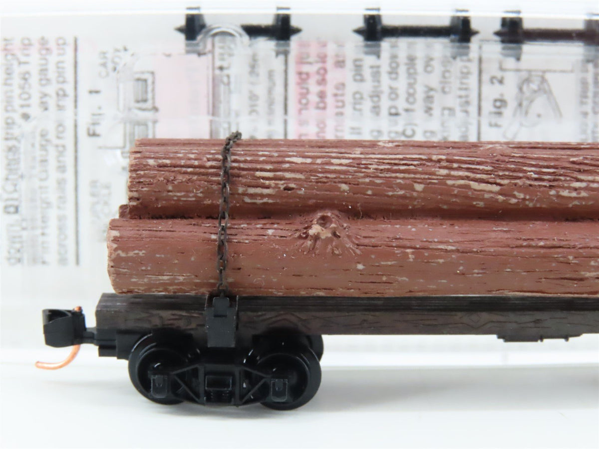 N Scale Micro-Trains MTL 113010 40&#39; Skeleton Log Car w/ Log Load