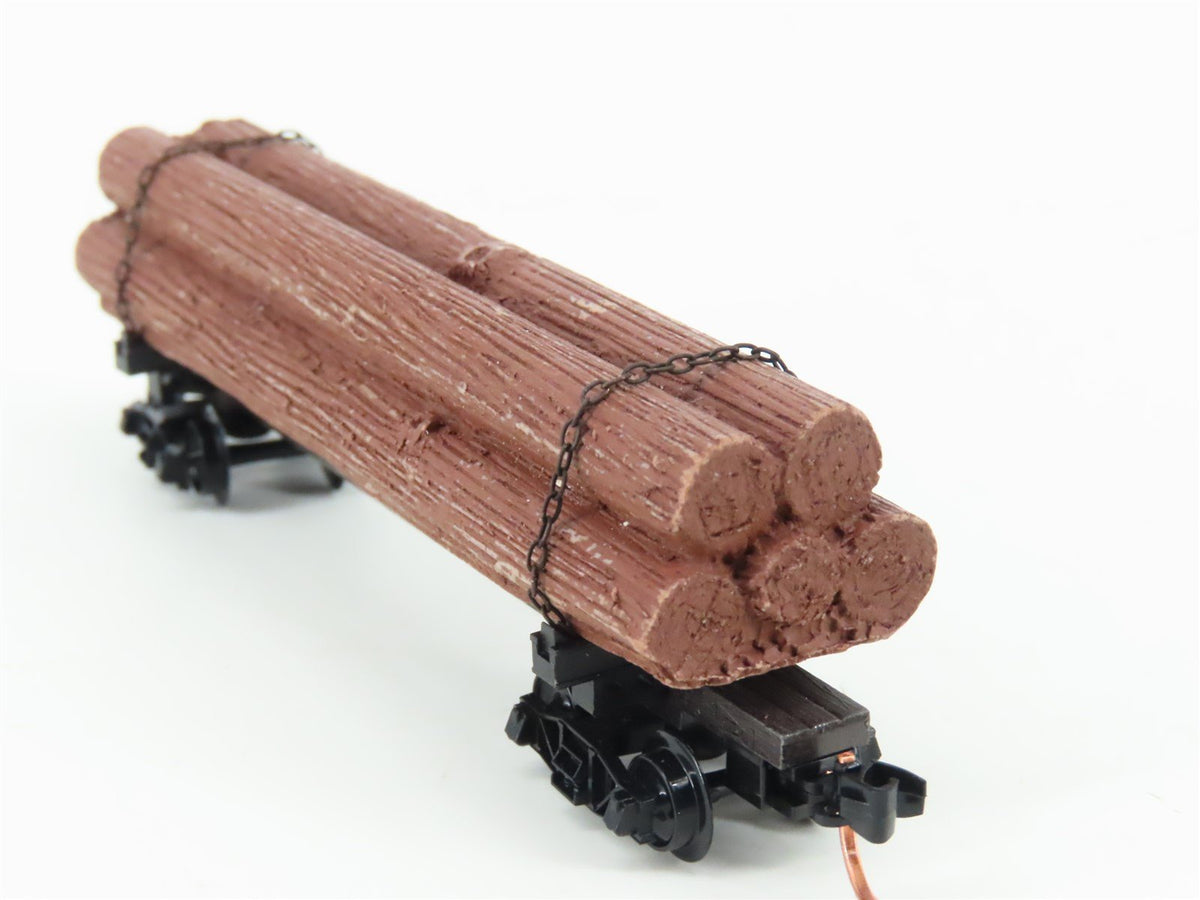 N Scale Micro-Trains MTL 113010 40&#39; Skeleton Log Car w/ Log Load