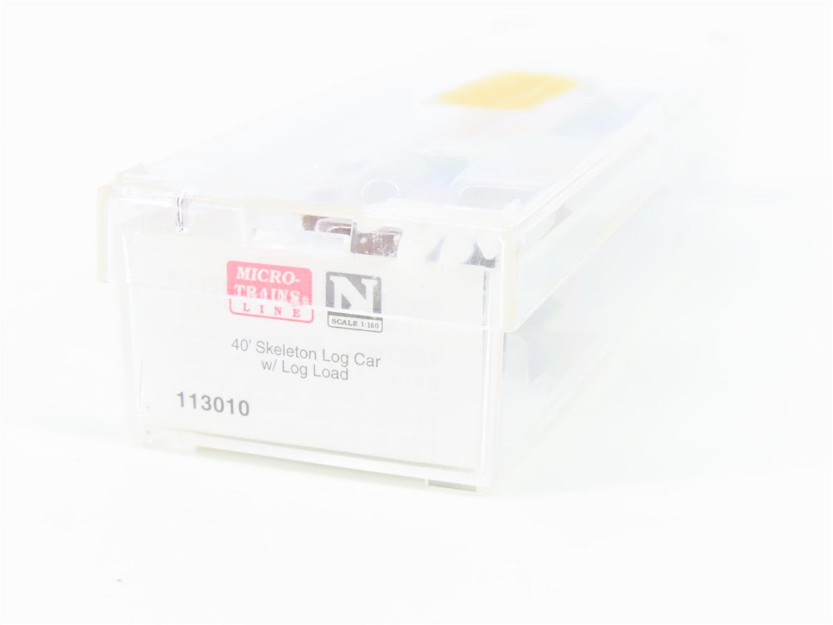 N Scale Micro-Trains MTL 113010 40&#39; Skeleton Log Car w/ Log Load