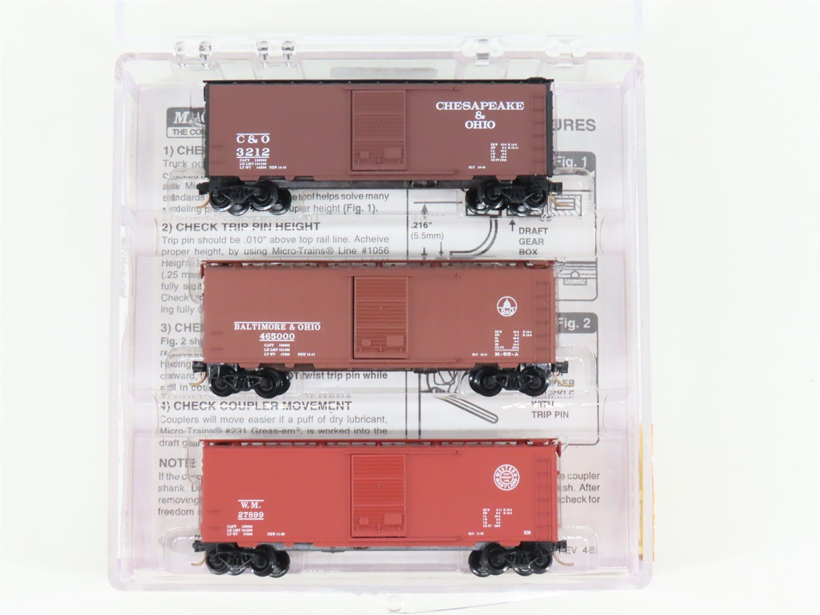 N Scale Micro-Trains MTL 20276-2 C&O/B&O/WM "The Cat Pak" Box Car 3-Pack