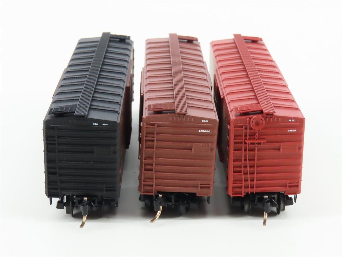 N Scale Micro-Trains MTL 20276-2 C&amp;O/B&amp;O/WM &quot;The Cat Pak&quot; Box Car 3-Pack