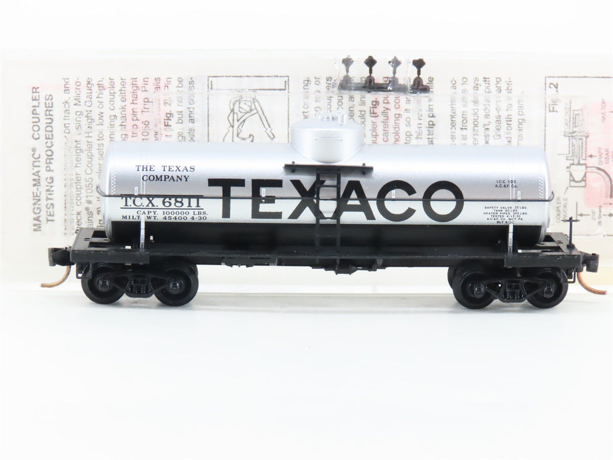 N Scale Micro-Trains MTL 65070 TCX Texaco 39&#39; Single Dome Tank Car #6811