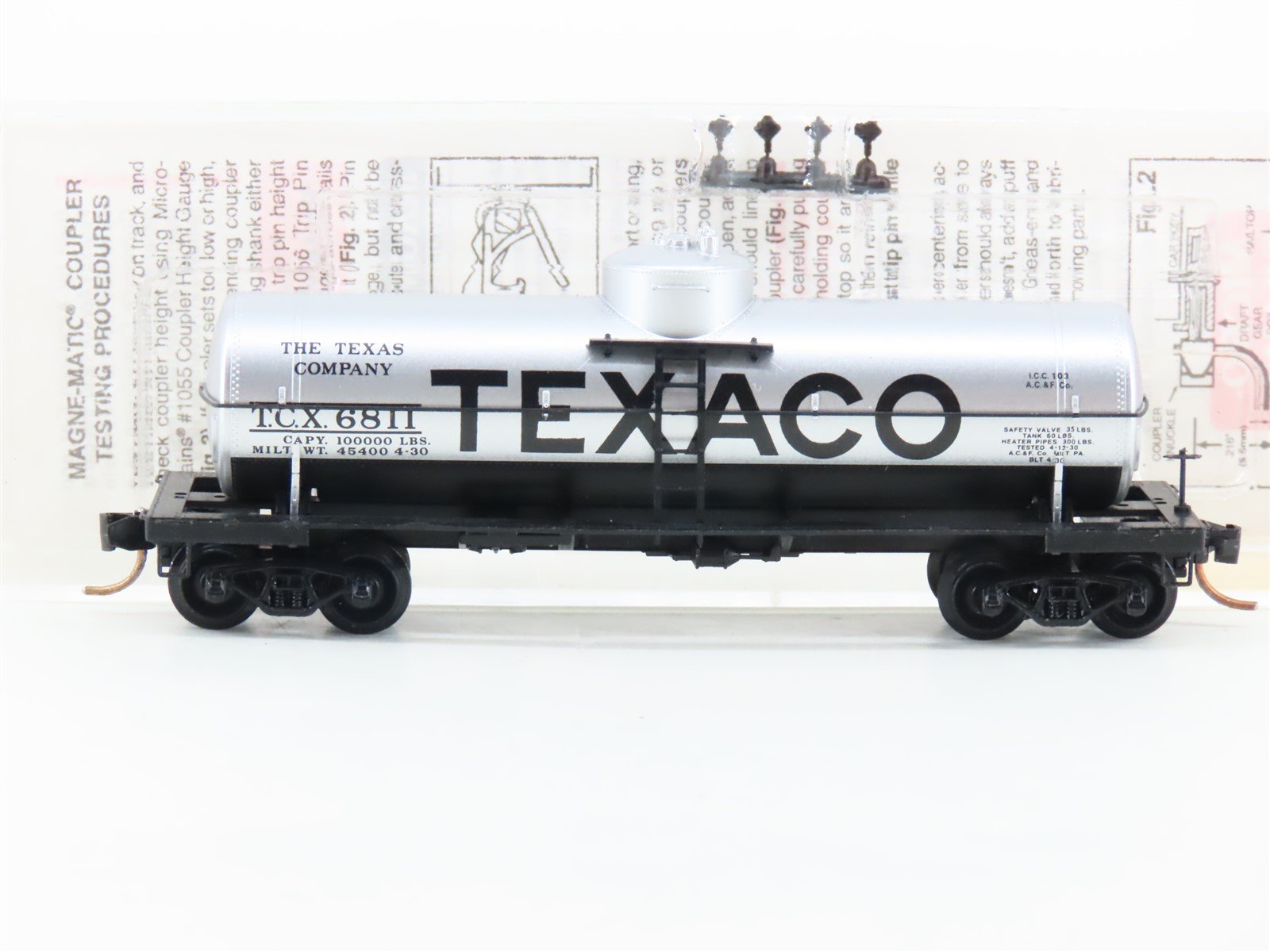 N Scale Micro-Trains MTL 65070 TCX Texaco 39' Single Dome Tank Car #6811