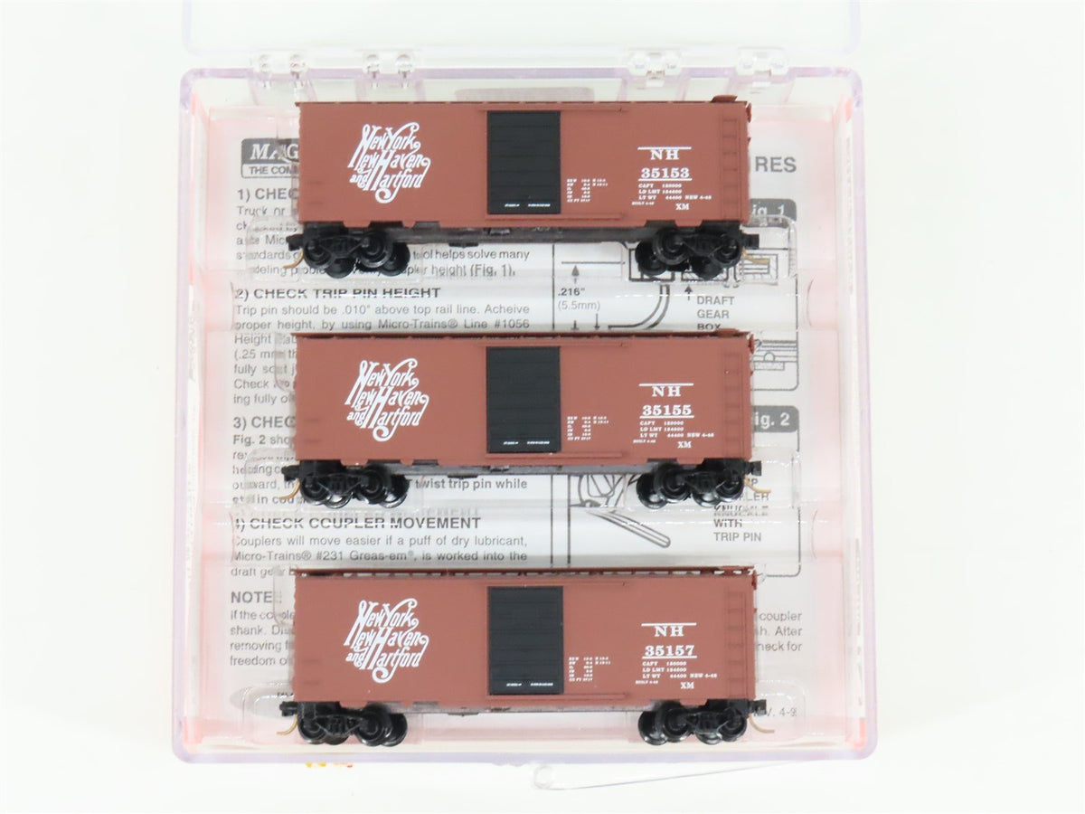 N Scale Micro-Trains MTL 20029-2 NH New Haven 40&#39; Single Door Box Car 3-Pack