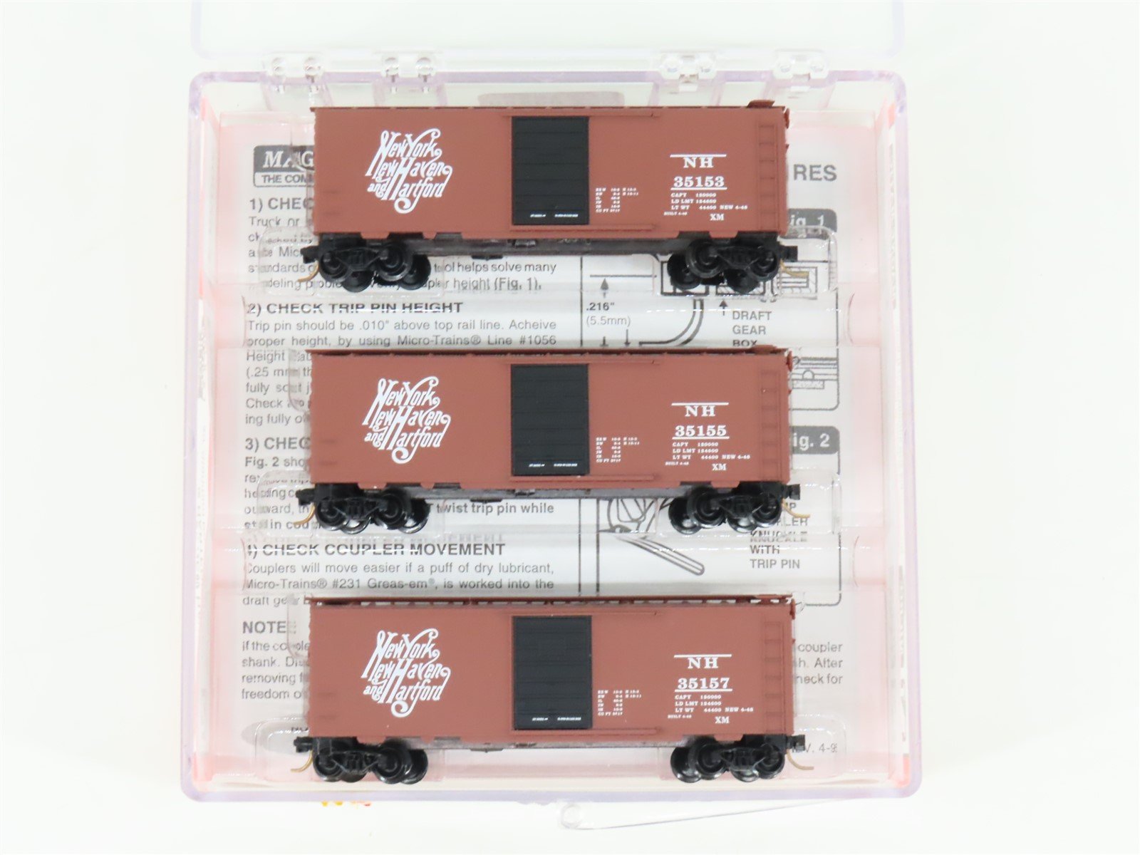 N Scale Micro-Trains MTL 20029-2 NH New Haven 40' Single Door Box Car 3-Pack