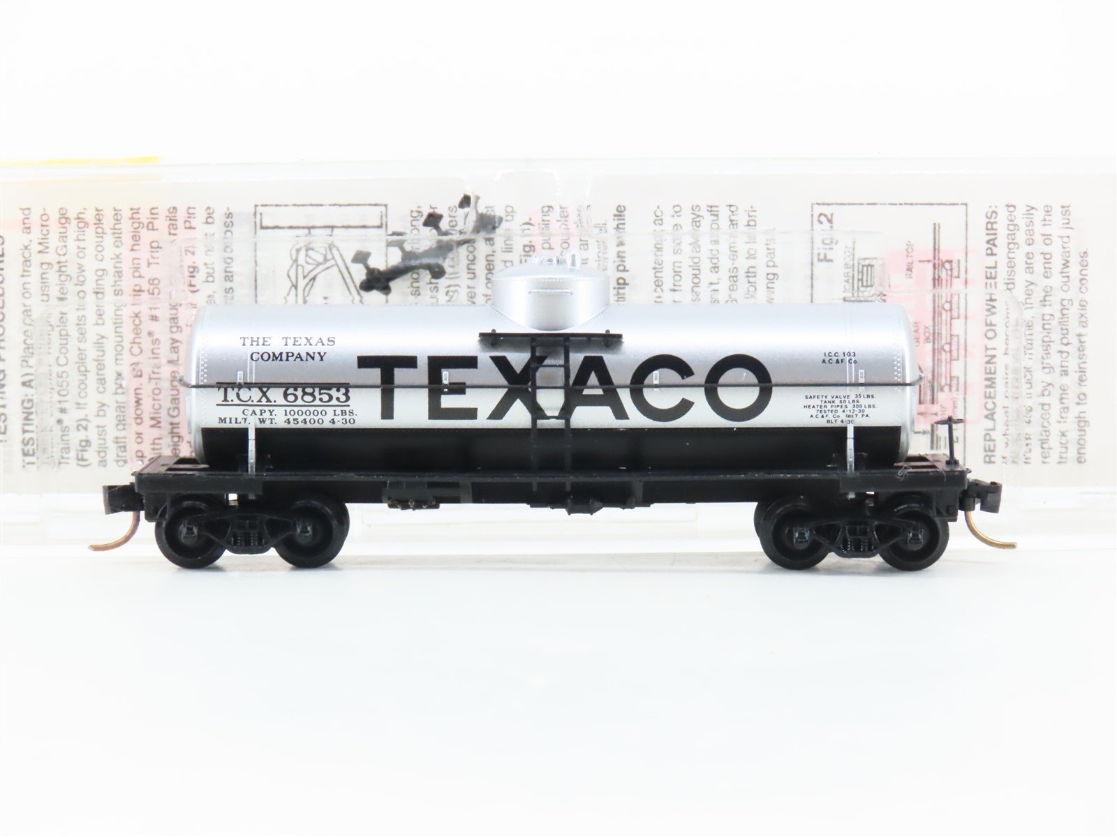 N Scale Micro-Trains MTL 65070 TCX Texaco 39' Single Dome Tank Car #6853