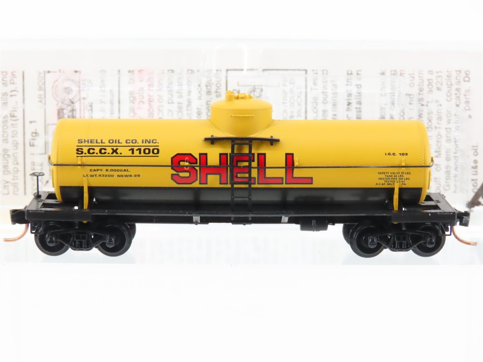 N Scale Micro-Trains MTL 65090/3 SCCX Shell 39' Single Dome Tank Car #1100