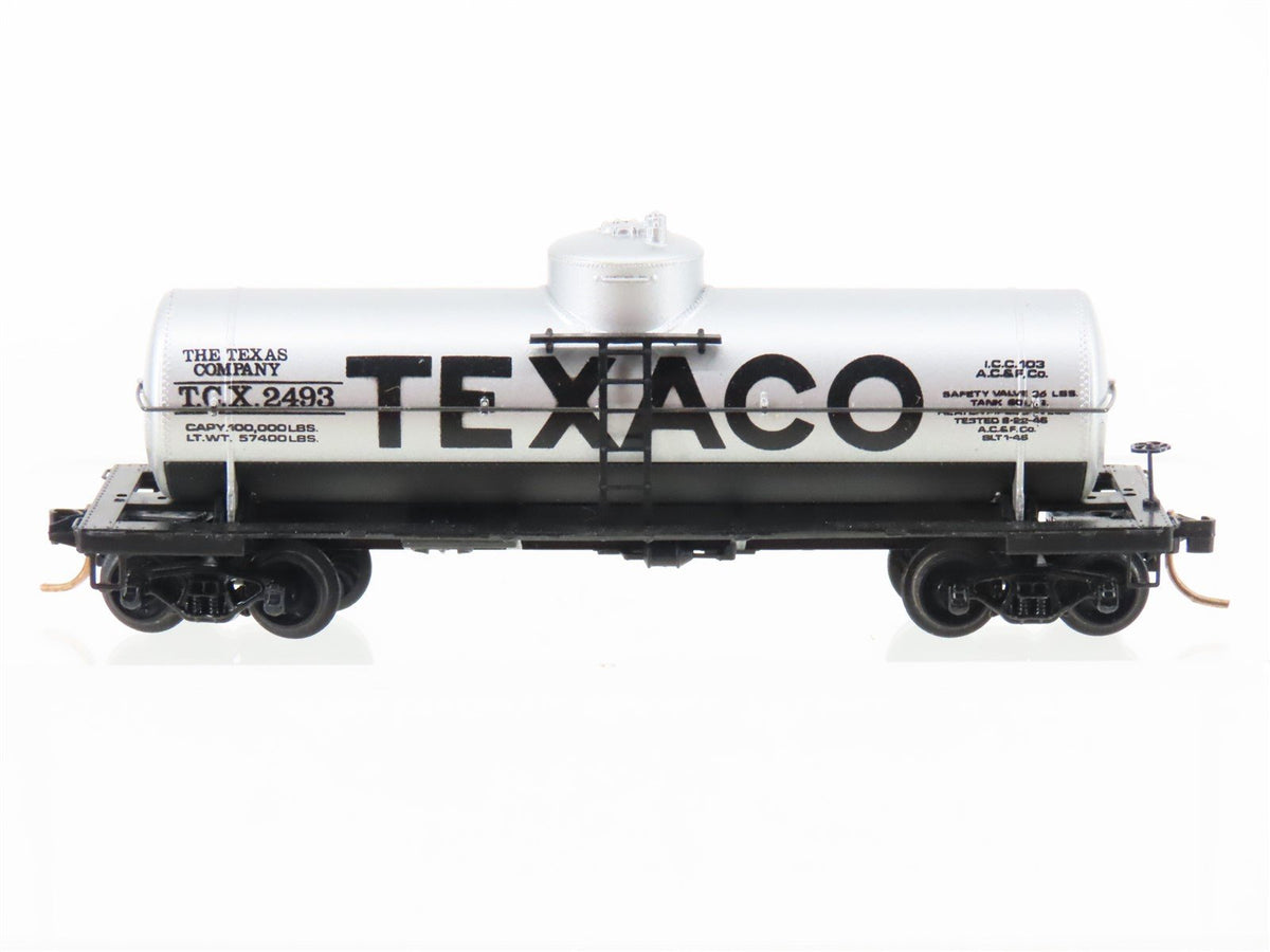 N Scale Kadee Micro-Trains MTL 65072 TCX Texaco 39&#39; Single Dome Tank Car #2493