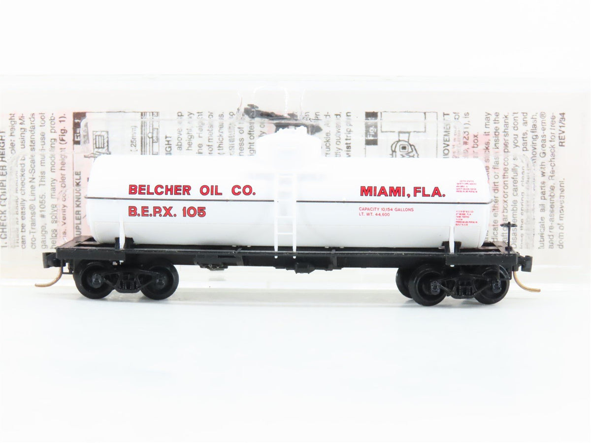 N Micro-Trains MTL 65420 BERX Belcher Oil 39&#39; Single Dome Tank Car #105