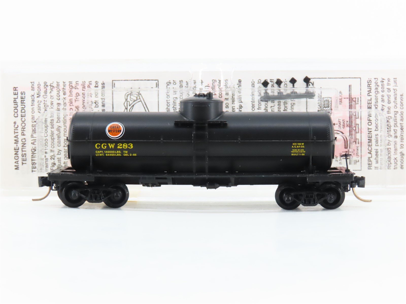 N Micro-Trains MTL 65410 CGW Chicago Great Western 39' Single Dome Tank Car #283