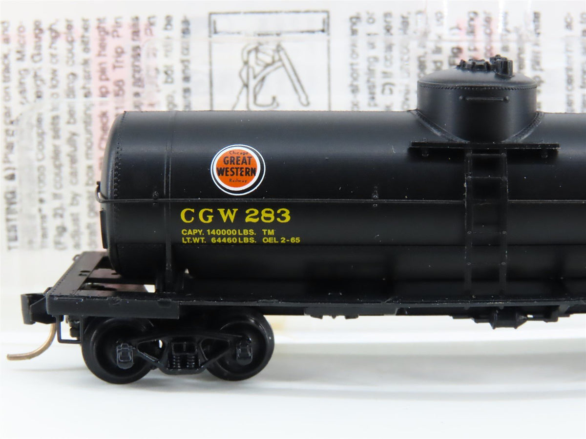 N Micro-Trains MTL 65410 CGW Chicago Great Western 39&#39; Single Dome Tank Car #283