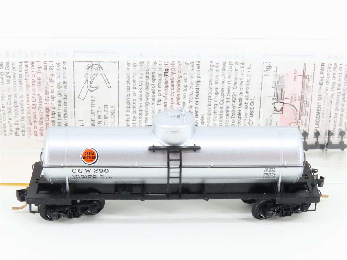N Micro-Trains MTL 65400 CGW Chicago Great Western 39&#39; Single Dome Tank Car #290