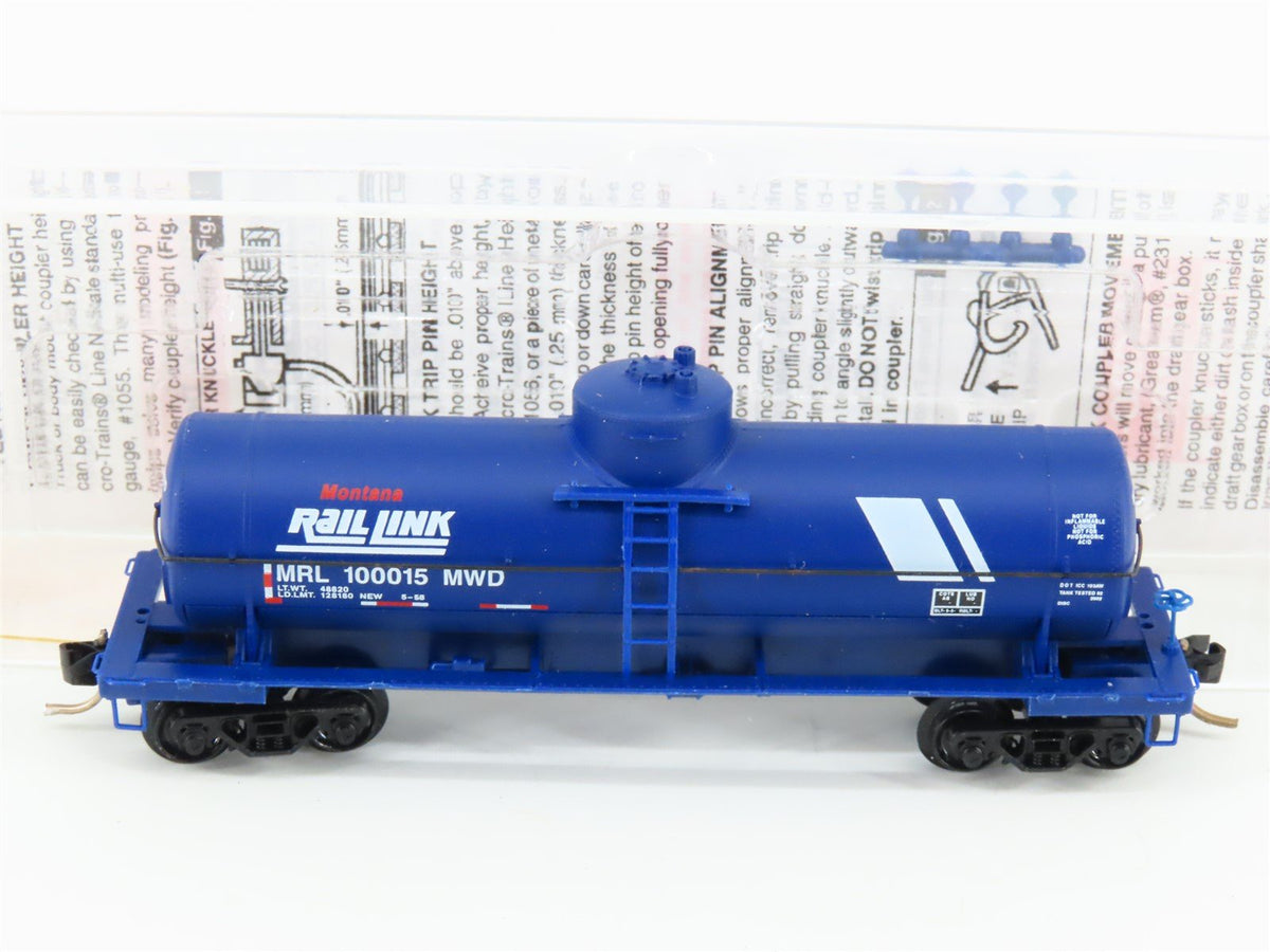 N Micro-Trains MTL 65390 MRL Montana Rail Link 39&#39; Single Dome Tank Car 100015