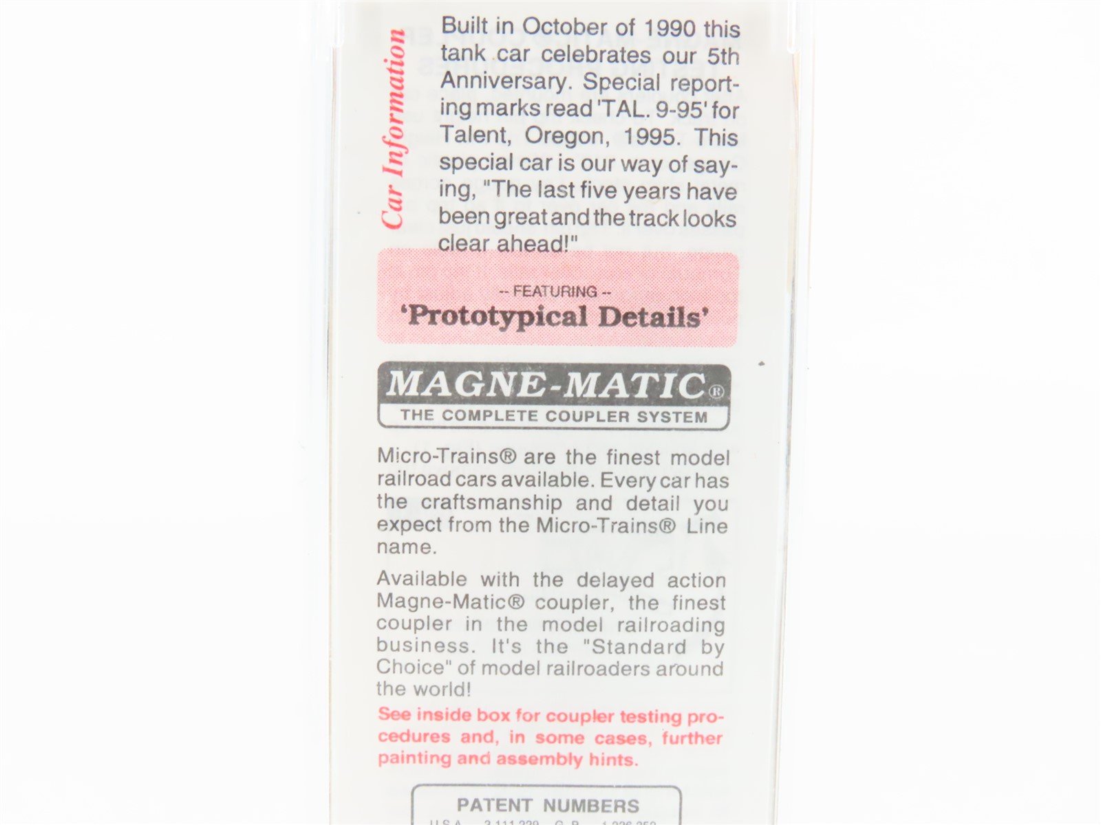 N Micro-Trains MTL 65380 Micro-Trains Line 5th Anniversary Single Dome Tank Car