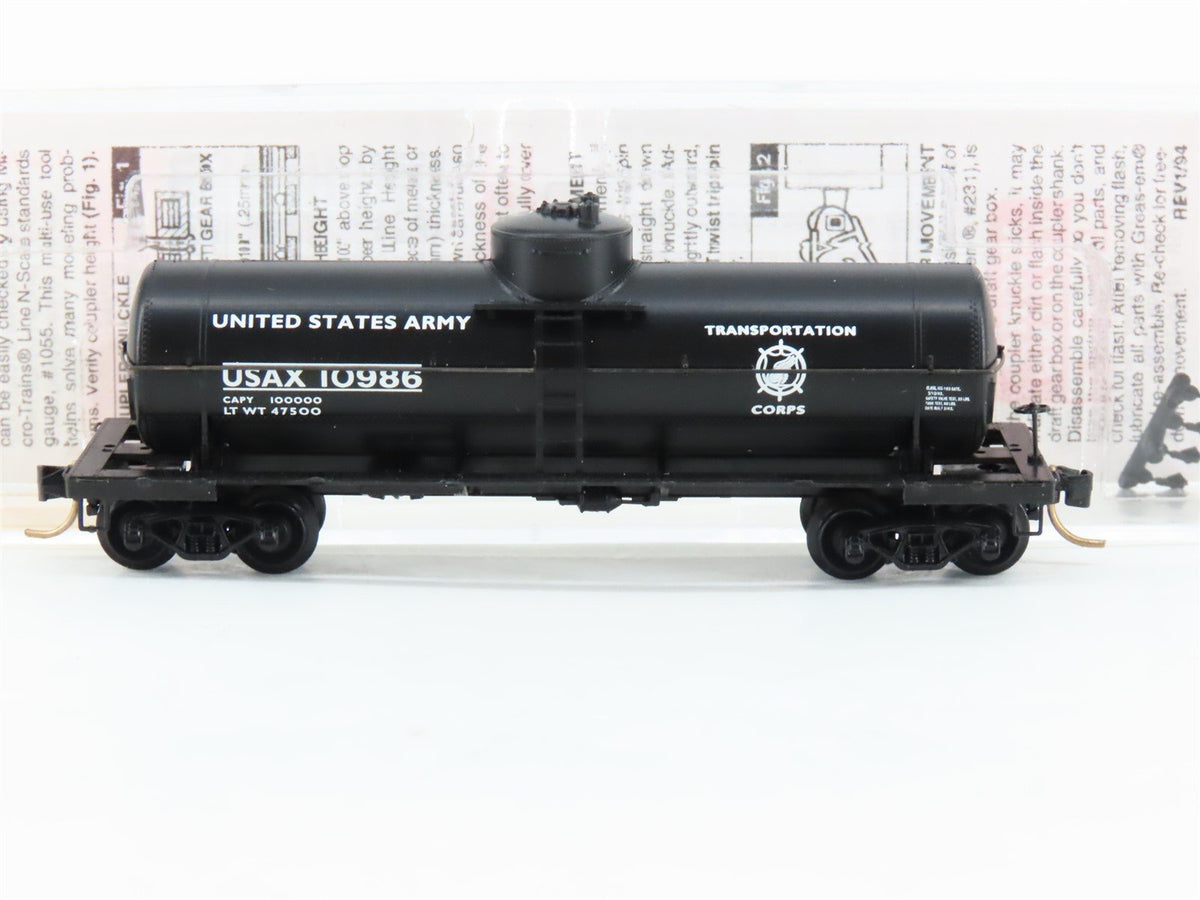 N Scale Micro-Trains MTL 65370 USAX US Army 39&#39; Single Dome Tank Car #10986