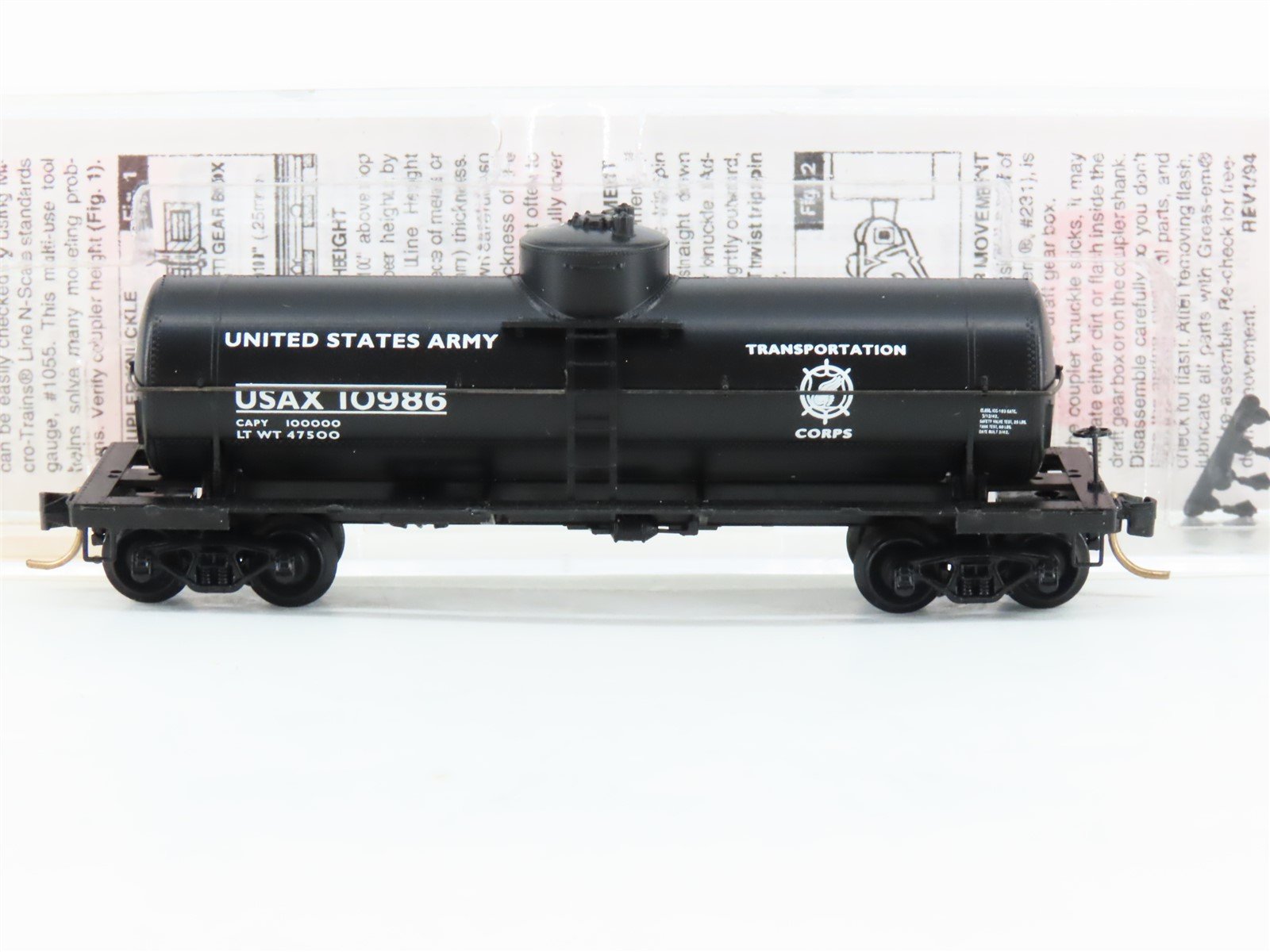 N Scale Micro-Trains MTL 65370 USAX US Army 39' Single Dome Tank Car #10986